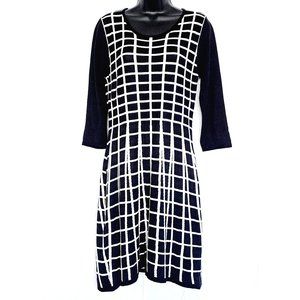 Allison Brittney Women's Square Pattern Sweater Dress Size L
